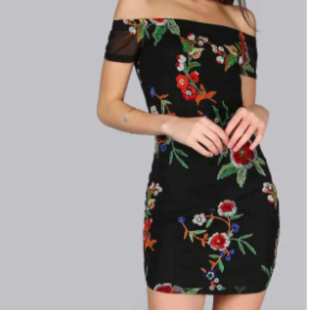 Bardot Mesh Panel Florals Dress